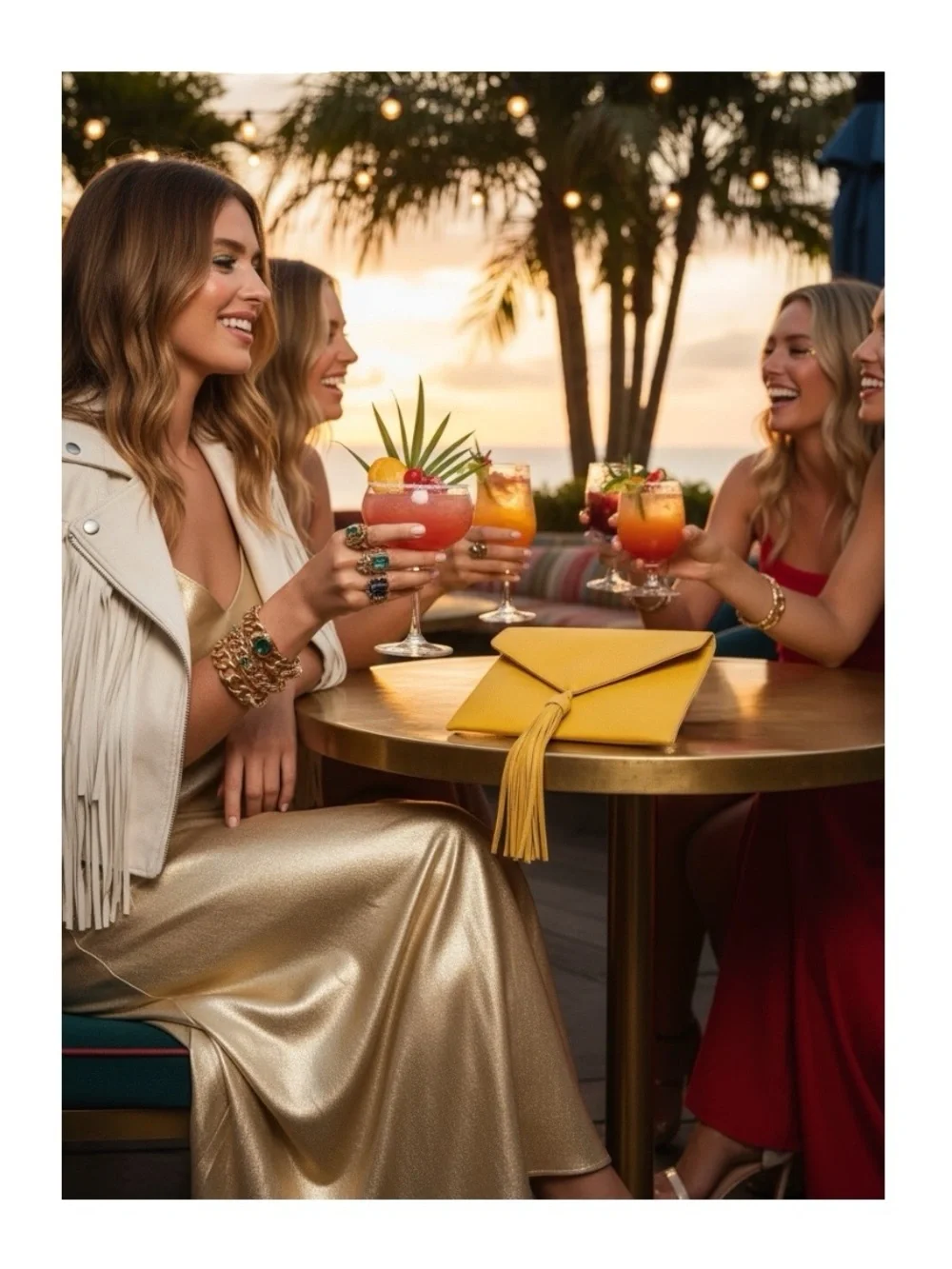 new Street Level ༄ Leather Tassel Envelope Clutch Handbag Bag ༄ Goldenrod Yellow